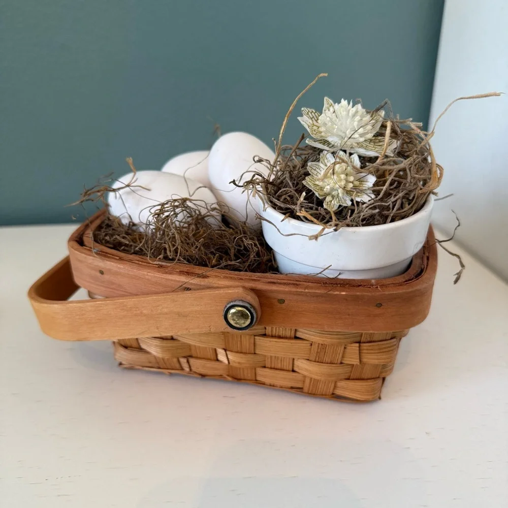 Spring Easter Decor Centerpiece Vignette Neutral Farmhouse Cozy Cottage